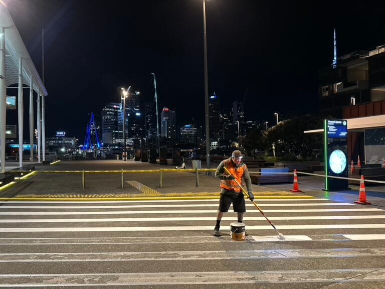 Line Marking in Viaduct, Auckland